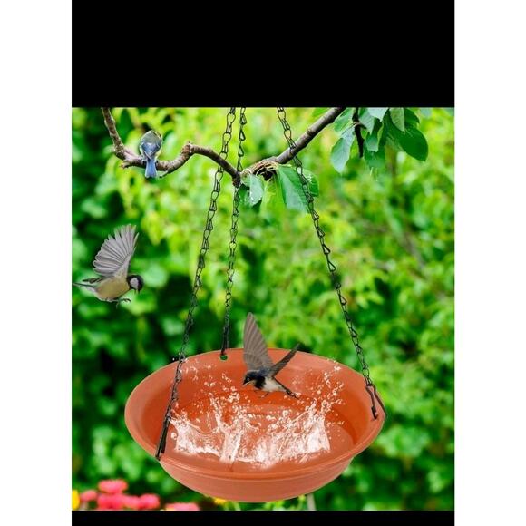 Hanging Bird Bath for Outside, Hanging Bird Water Feeder for Outdoor, Birdbath - Picture 3 of 5